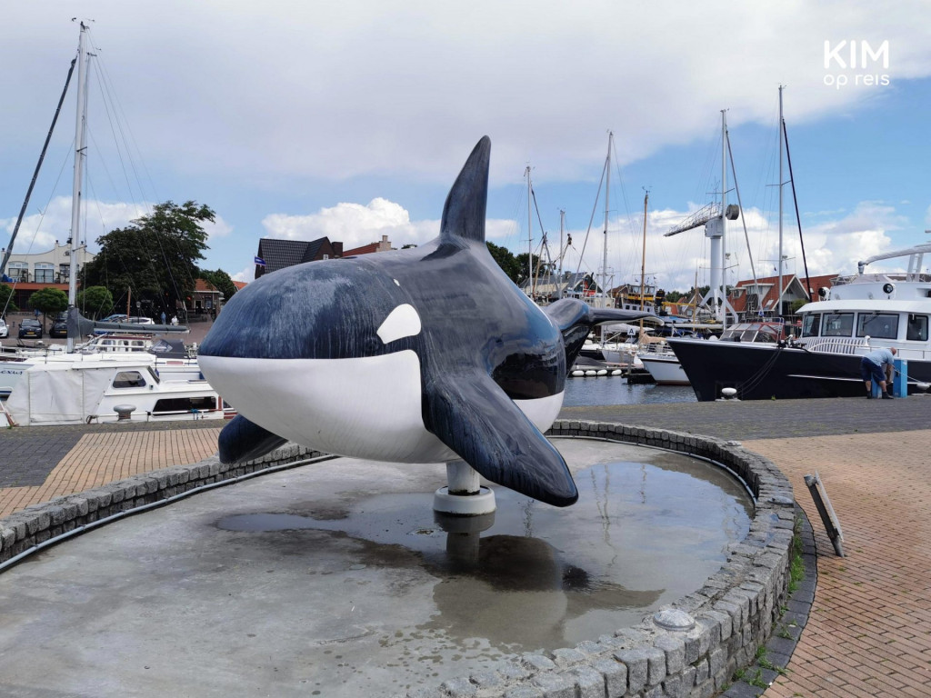 Orca van Urk - giant plastic Orca in the harbor